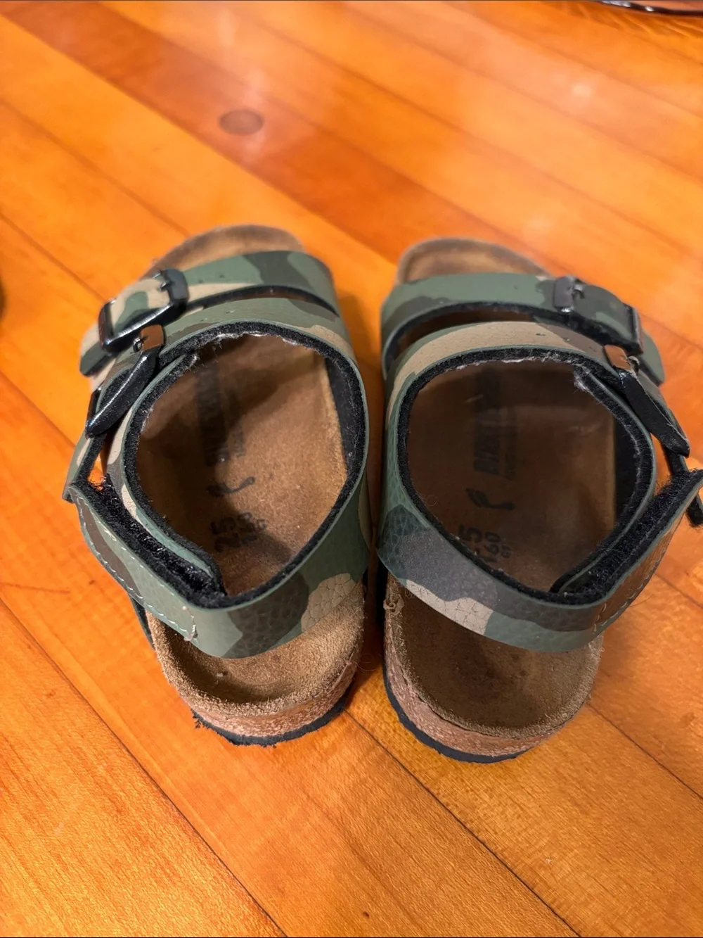 Birkenstock Kids Camouflage Double-Buckle Sandals in Green and Brown